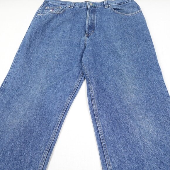 Vintage 90s Tommy Hilfiger Baggy Freedom Jeans Men's 37x30 Made in Canada - Picture 8 of 12